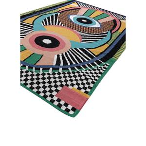 Zen Zest Adwp-13077 Wool <b>Rugs</b> Grey <b>Black</b> Flat Weaves 4m Rectangle Kilim Style for Home Hallway Abstract Jute <b>Rug</b> for Home Floor - Product Image 2