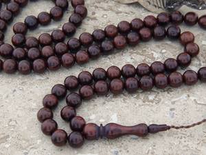 Cuentas de Tasbih de Madera Pulida Ecológicas, Cuentas de Oración de Santalum Album, 6mm-12mm, Redondas, para Colgar en la Pared - Product Image 5