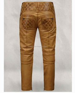 Pantalon en cuir unisexe coupe slim pour homme et femme, style décontracté, jean d'hiver, grande taille, imprimé personnalisé, motif droit, pour motards - Product Image 3