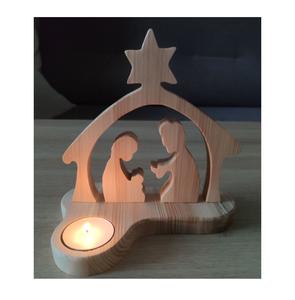 Modern Minimal Wooden T Light Holder Designed to <b>Highlight</b> Wood Beauty and Provide Soft Ambient Lighting for Home Interiors - Product Image 4