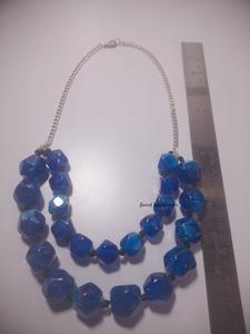 Best Trendy Blue Resin <b>Necklace</b> With Diamond and Flower Shape Javed Handicrafts' Handmade Chain for Women Men Wedding Parties - Product Image 3