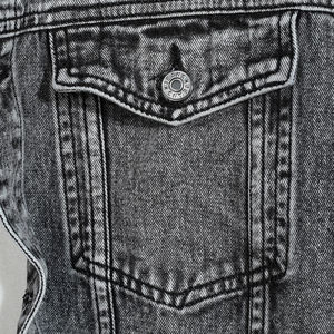 Veste en jean boyfriend délavée surdimensionnée en coton pour homme en gros - Product Image 3