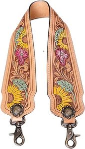 Leather Wristlet Key Fobs Embossed Floral Print Leather Key Rings Hand Tooled Leather Accessories Key Straps - Product Image 5