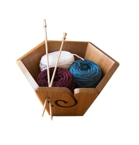 Cuencos de hilo de madera de alta calidad cuencos de madera hechos a mano con agujeros bastidores de hilo de madera para tejer y artesanía natural - Product Image 5