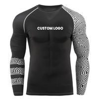 Rashguard de BJJ con Logotipo Personalizado para Gimnasio, Cómodo, Transpirable, Súper Elástico, Rashguard de MMA con Logotipo Personalizado, Ropa Deportiva para Adultos