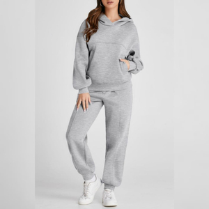 Survêtement unisexe en molleton épais d'hiver, gris, à capuche, pour le sport, jogging, 360g, respirant, personnalisable, OEM, vente en gros - Product Image 6