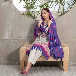 Costumes pour femmes Tawakkal Volume AROOSA, 3 pièces, design élégant, tissu pakistanais et indien, broderie en lin et coton, imprimé numérique - Product Image 3