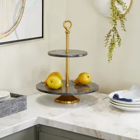 Ensemble de 3 supports à gâteau et à dessert ronds en or rose poli Qualité supérieure Différentes tailles Supports à gâteau et à dessert en métal