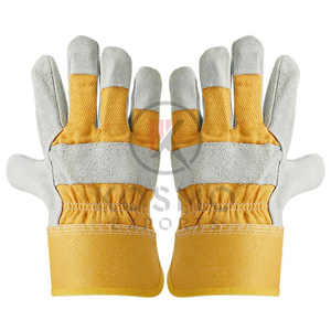Gants de sécurité en cuir de vache de haute qualité directe d'usine gants de travail économiques à vendre - Product Image 4
