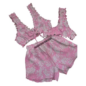 Ensemble de lingerie sexy en trois pièces pour la nuit, soutien-gorge, culotte et short, lingerie sexy pour femme, coton érotique, imprimé à la main, soutien-gorge, culotte et short - Product Image 2