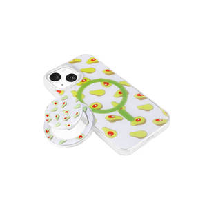 Coque de téléphone portable souple en silicone Netzy Trendy bleue détachable compatible MagSafe pour iPhone 15 avec support PopSocket - Product Image 6