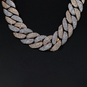 Chaîne cubaine hip-hop élégante de 22 pouces, moissanite taillée, plaquée or 18 carats, pour pendentifs et breloques en argent sterling 925 certifié - Product Image 4