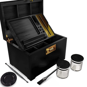 stash box smell proof, bamboo stash box set, hash stash box with full set of accessories
