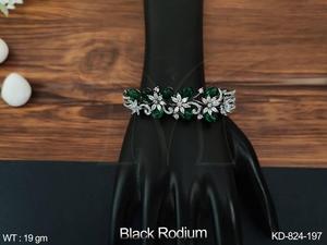 Beaux ensembles de bijoux de mode noir rhodium polonais Designer fête porter CZ AD pierres américain diamant bijoux accessoires Kada - Product Image 3