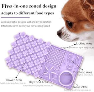 Bulk <b>Silicone</b> Dog Licking <b>Mat</b> BPA Free Non Slip Feeding Pad Dishwasher Safe Slow Feeder Stress Relief Enrichment for Pets - Product Image 3