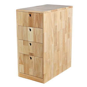 Minimalist Design Personal <b>Locker</b> with 4 Drawers 75cm High Rubber Wood TCN68020 for Office & Gym Use - Product Image 1