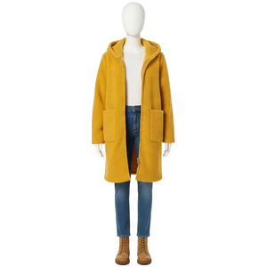 Womens Fleece Anti Wrinkle Coat Soft Warm Winter Outerwear Thick Fabric Casual Long Sleeve Jacket <b>for</b> Travel Work Daily Wear - Product Image 4