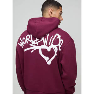 Vente en gros de sweats à capuche pour hommes en éponge française dégradés de couleur à 100% en coton pigmenté à la teinture lourde pull à capuche dip dye - Product Image 4