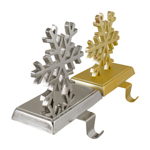 High Quality Metal Set Of Snow Flake With Gold & Silver Indoor Outdoor Christmas Stockholder Decoration Elegant Ornaments - Product Image 3