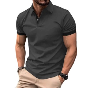 polo t-<b>shirt</b> Men's Cross border new men's casual solid color pullover short sleeved seasonal <b>shirt</b> for men - Product Image 5