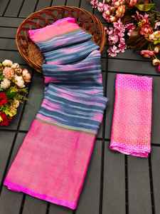 Timeless tradicional Georgette Sari nueva llegada hecha a mano seda indio étnico boda fiesta desgaste intrincado Zari alta hermosa - Product Image 3