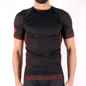 Camiseta de Manga Corta de Alta Calidad para Hombre, Estilo Rashguard de BJJ, Impresión en Lona por Sublimación con Técnica de Lavado - Product Image 1