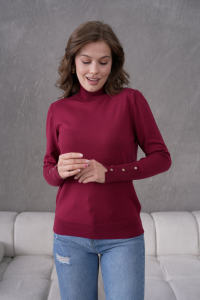 Pull en maille à col roulé boutonné à manches longues pour femme, nouveau style, mode, sport, décontracté, bureau, élégant, vente en gros - Product Image 6