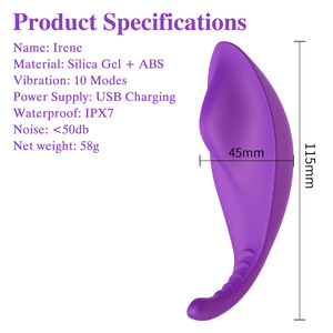 Vibrateur sans fil à télécommande - Stimulateur clitoridien en silicone en forme de papillon pour femmes - Product Image 5