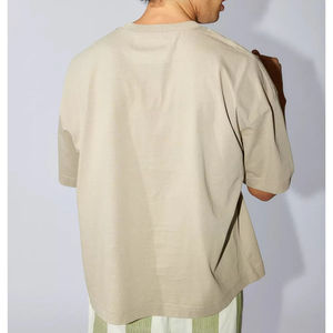 เสื้อยืดทรงบ็อกซ์สีขาวล้วนสำหรับผู้ชาย แบบเรียบง่าย ไซส์ใหญ่พิเศษ น้ำหนัก 250 กรัม ผ้าฝ้าย 100% ทรงบ็อกซ์ฟิตแบบครอป - Product Image 5