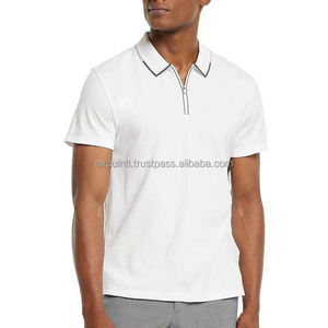 Camisas Polo para Hombre al por Mayor, Manga Corta de Verano, Bordado Personalizado de Alta Calidad, Color Sólido, Media Cremallera, 100% Algodón Jersey - Product Image 3