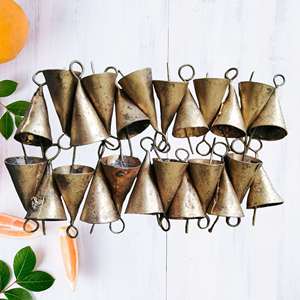 Recycled Iron Rustic Jingle <b>Bells</b> Cone Shape Craft Tools & Supplies 1.75 Inches Lot - Product Image 2