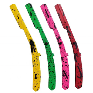 Maquinilla de afeitar recta para hombres de alta calidad, hoja de un solo filo de acero inoxidable de doble color para corte de afeitado de garganta para Peluqueros - Product Image 4