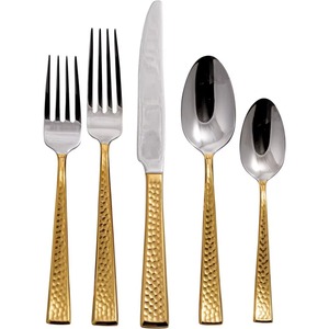 Ensemble de 5 couverts en acier inoxydable Idéal Cuisine Table à manger Usage domestique Couleur noire Couverts enduits Couleur rouge Poignée ronde - Product Image 2