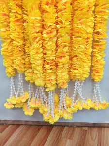 Guirlande de glands en tissu jaune pour Diwali Navratri mariage porte principale décor d'entrée Pooja chambre ou Temple décoration retour cadeaux - Product Image 5