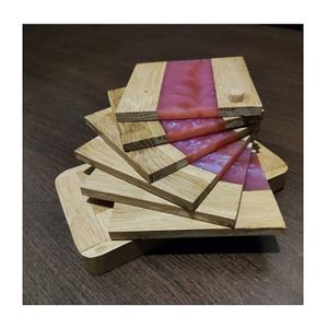 Epoxy Resin & <b>Wood</b> Kitchen Appliances square Thickened Coasters Heat Insulation Mats Pads Bamboo Coaster <b>Placemats</b> <b>Wood</b> Coasters - Product Image 1