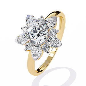 Luxury 0.60 Carat Lab Grown Brilliant Cut Diamond Cluster <b>Ring</b> IGI Certified 10K-18K Gold <b>Band</b> Modern Engagement <b>Ring</b> - Product Image 4