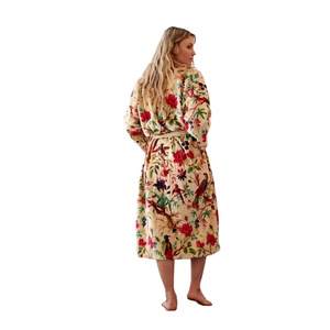 Vestido casual de Kimono para presente de Dia dos Namorados em material de algodão veludo mais vendido e de alta demanda do exportador e fabricante indiano