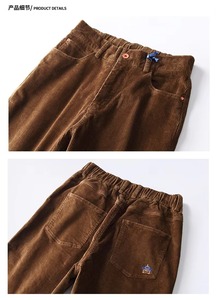 Pantalon de survêtement jambe 100% coton pantalon de survêtement survêtement Logo personnalisé pantalon de survêtement nouveau Style Baggy droit pour hommes polaire tissé laine régulière - Product Image 3