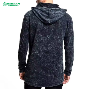 Sweat à capuche unisexe 2026 de haute qualité avec logo personnalisé imprimé sur le devant, en molleton 100 % coton teint uni / tissu éponge français à séchage rapide - Product Image 4