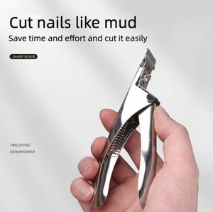 กรรไกรตัดเล็บสแตนเลสแบบมีร่อง รูปตัวยู สำหรับตัดแต่งเล็บปลอมแบบฝรั่งเศส - Product Image 3