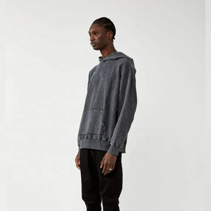 Sweat à capuche surdimensionné délavé à l'acide du fabricant OEM 2025 personnalisé 100% coton de haute qualité Vintage 420g brodé et teint en plaine - Product Image 5