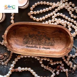 Cuenco de madera personalizado, masa grabada, boda, parejas, compromiso, regalo de aniversario - Product Image 3