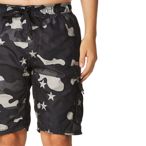 Pantalones cortos de natación para niños, pantalones cortos de playa para hombres, fábrica al por mayor, pantalones cortos de ropa deportiva de secado rápido de longitud Regular teñidos lisos para hombres - Product Image 4