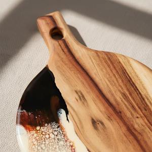 แผ่นไม้กลมหรูหราทันสมัยพร้อมเรซิ่นอเนกประสงค์ เหมาะสำหรับร้านอาหาร คาเฟ่ และใช้เป็นของขวัญ นำเข้าจากอินเดีย - Product Image 3