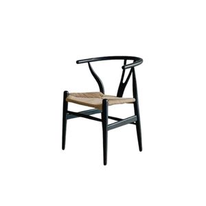 Sillas de Salón Hechas de Madera de Caoba con Asiento de Ratán, Diseño Minimalista y Elegante - Product Image 2