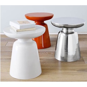 Mesa auxiliar Martini chapada en plata moderna mesa auxiliar con acento de Metal Industrial para decoración para sala de estar muebles de Metal - Product Image 5