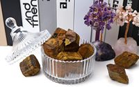 KALA CULTURE Tigerauge Rohkristalle in Großpackung, Natürliche Raue Stücke, Handgefertigte Pyramiden zur Heimdekoration