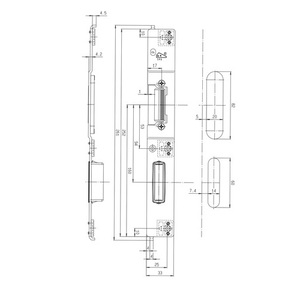 Right Silver-Colored FUHR 33 mm Locking Part Latch/Bolt Flat Faceplate for Smart Blinds <b>Shades</b> & Shutters - Product Image 3