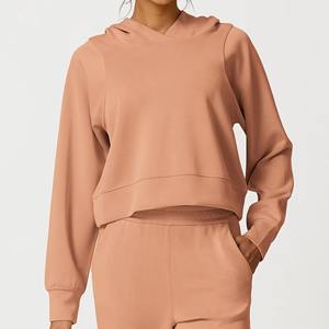 Ropa deportiva personalizable para mujer, ropa atlética holgada, transpirable, con capucha, conjunto de pantalones cortos, traje de entrenamiento para correr, gimnasio, Yoga - Product Image 5