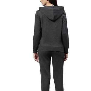 Chándal de dos piezas personalizado 100% algodón para mujer cremallera de alta calidad último diseño Etiqueta Privada casual elegante para invierno - Product Image 2